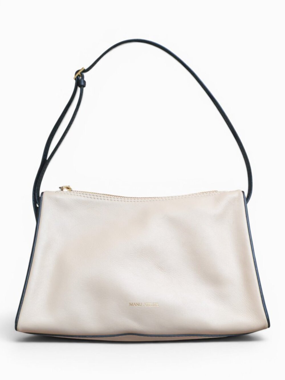 Manu Atelier Prism Soft Bag Ivory Leather Shoulder Bag Minimal Structured